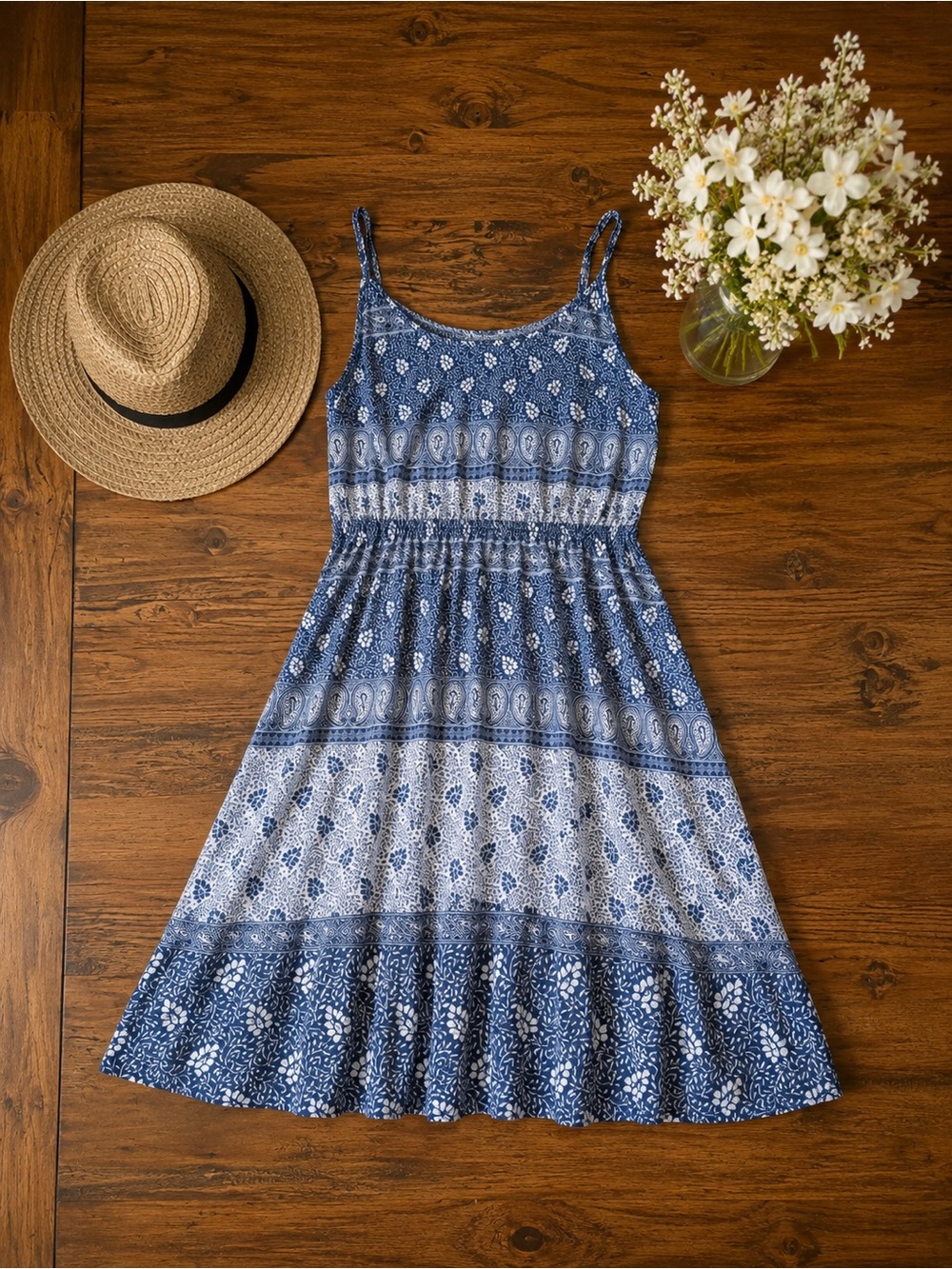 GAP Blue Floral Boho Cami Dress
Size L